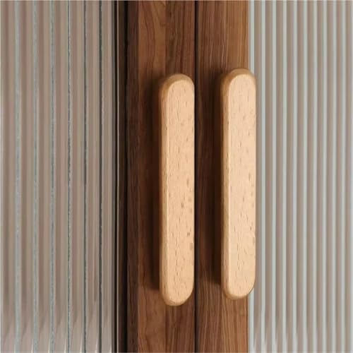 Boutons en bois tiroir poignées armoire noir or lot de 6 - 6