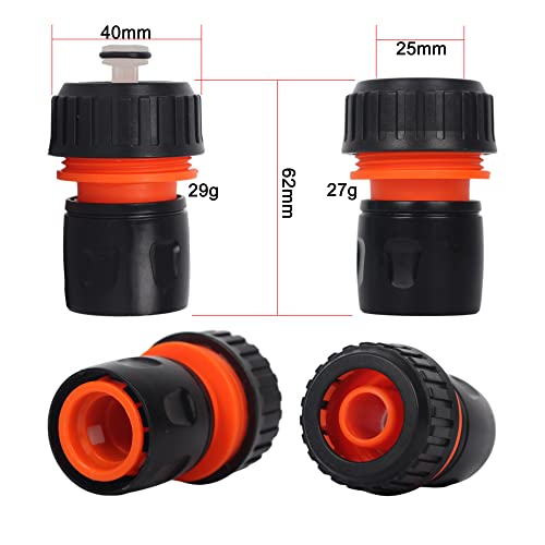 Kit de Raccord Tuyau D'arrosage Nécessaires D'arrosage - Raccord D'arrosage Rapide 19mm 3/4 Pouce,Double Mâle Pièce de Raccordement,Séparateur en Y,2 en 1 Robinet Filetage,Joint de Réparation de Tuyau – vue 2