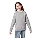 MIANZHI Girls Christmas Sweater Pullover Cable Knit Long Sleeve Crewneck Tops Kids Fall Winter Fashion Clothes 5-14 Years Grey