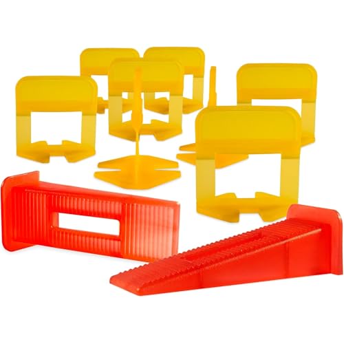 Emaistore Tile Leveling System (1/51 Inch) – 600 Tile Spacers – Compatible with Most Wedges for Smooth, Seamless Floor & Wall Tile Installation – 0.5mm Ceramic & Stone Spacers