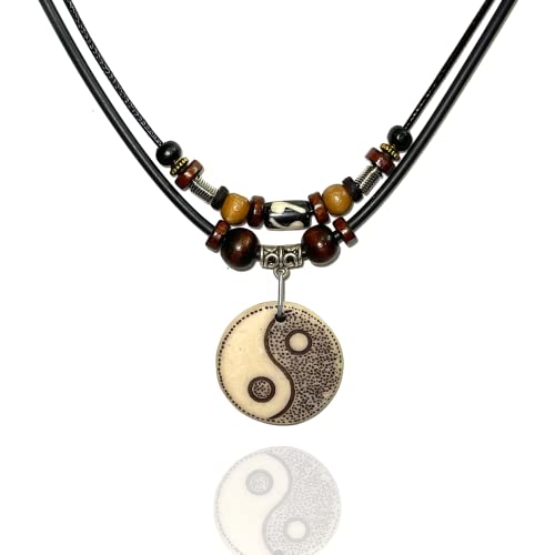 LAVIP Sea Turtle Yin Yang Necklace Ying Yang Pendant Tai-chi Symbol Tao Necklace Feng Shui Necklace (Resin - 001)
