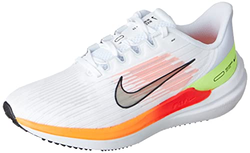 NIKE Men's Air Winflo 9 Sneaker, White Black Total Orange Bright Crimson, 9.5 UK