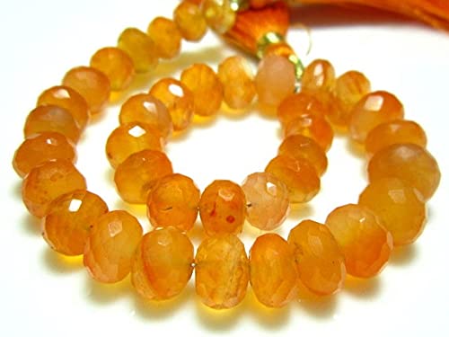 Carnelian Faceted Big Rondelles 6-8mm : pierres naturelles en fil de 7 pouces pour bijoux