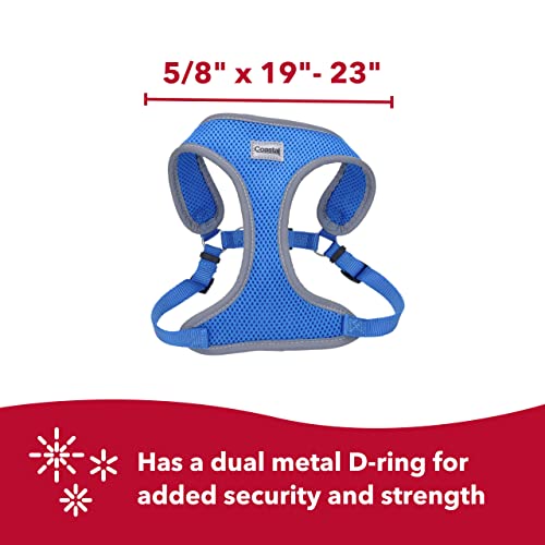 Coastal Pet Comfort Soft Reflective Wrap Adjustable Dog Harness - No-Pull Dog Harness For Small & Large Dogs - Blue Lagoon - 5/8" X 19"–23" #TOP3