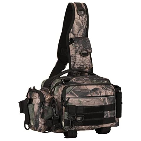 Selighting Tactical Sling Backpack Molle Fly Fishing Chest Pack Multifunctional Waist Bag for Outdoor Sports (Camouflage Tree - 15.3 x 5.9 x 7.9 inch) Cover