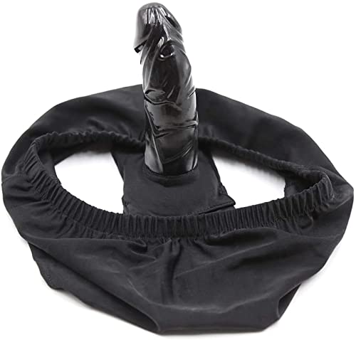 RTNPKLA Dildo con strapon, plug anale, mutandine, pantaloni da masturbazione, biancheria intima con pene, cintura di castità elastica SM, giocattoli sessuali for uomini e donne(Black Schwarz,Taille 62