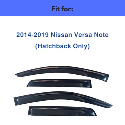 Image of IG Window Visors Fit for 2014-2019 Nissan Versa Note Hatchback, Out-Channel Rain Guards Vent Wind Deflectors 4PC, Car Accessories for 14-19 Versa Note (Hatchback Only)
