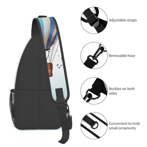 Bolso Crossbody Sling para Hombre y Mujer Negro miniatura 5
