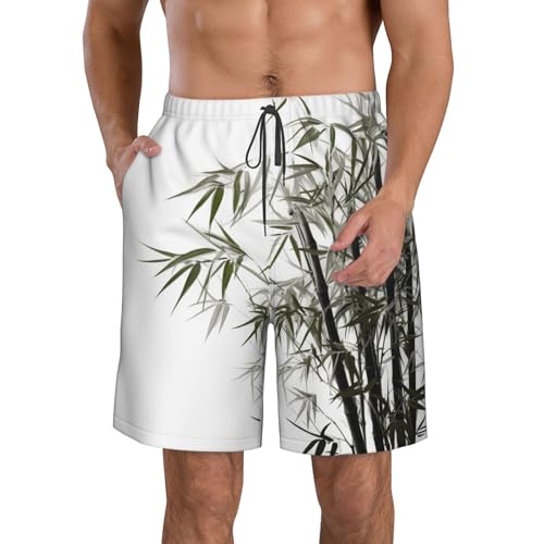 Asian Tree Men's Swim Trunks Quick Dry Board Shorts with Pockets Casual Drawstring Beach Shorts
