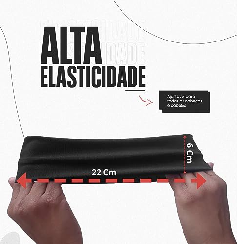 1 Faixa Headband Anti Suor Proteção Solar UVA Testeira e 6 Elástico Xuxinha p/Cabelo