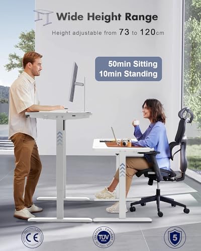 Höhenverstellbarer Schreibtisch von JUMMICO 120×60 cm für ergonomisches Arbeiten