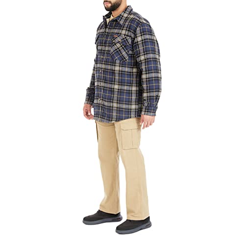 Image of Smith's Workwear Men's Sherpa-lined Cotton Flannel Shirt Jacket