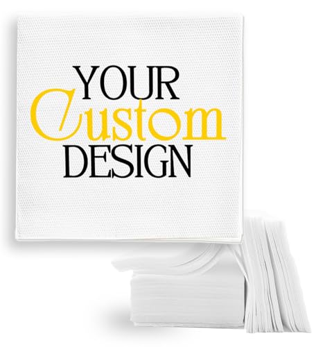 Custom Napkins | Personalized Cocktail Napkins – Linen-Like – White