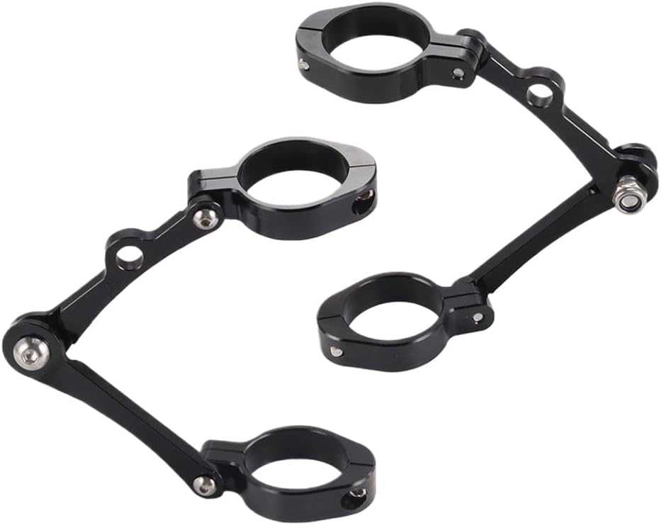 Spotlight Holder CNC Fork Tube Mount Clamp 39mm-41mm Headlight Bracket Compatible with Universal Motorcycle(Black)