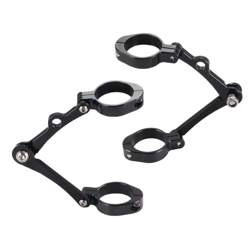 Motorcycle Headlight Turn Light Mount Bracket Fork Tube Aluminum Compatible with Universal Cafe Racer Chopper Bobber(Black)