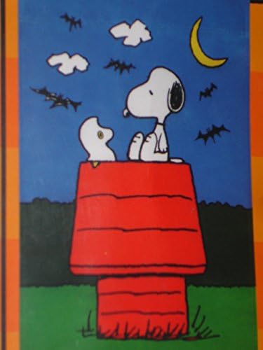 Peanuts Halloween Small Flag Snoopy and Woodstock the Ghost!