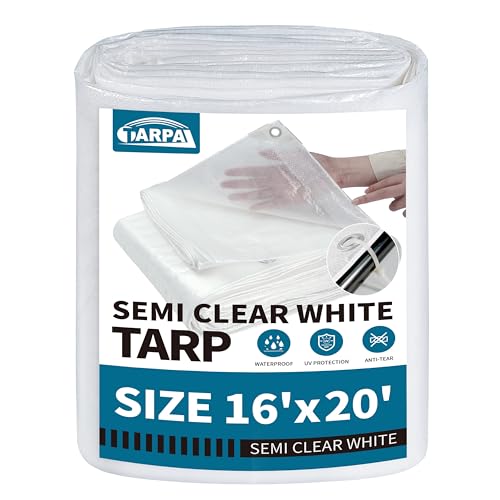 Image of TARPAL 16'x20' Semi Clear Tarp with Grommets Greenhouse Tarp Cover 7.5mil