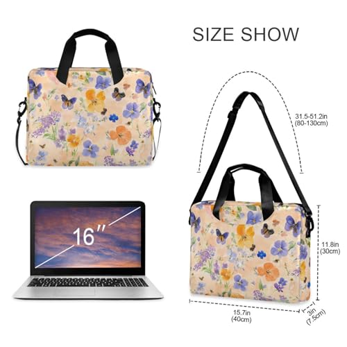 Maletín para laptop 15.6'' con diseño flores y mariposas miniatura 5
