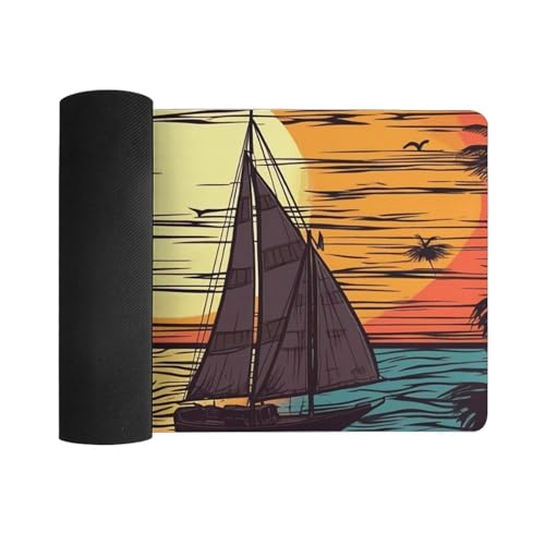 Protector de escritorio Sunset y Velero 30x60 cm no deslizable miniatura 3