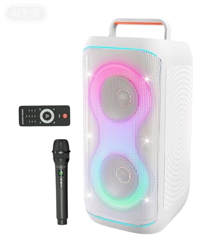 GKD61 Karaoke Machine with Wireless Microphones and Bass