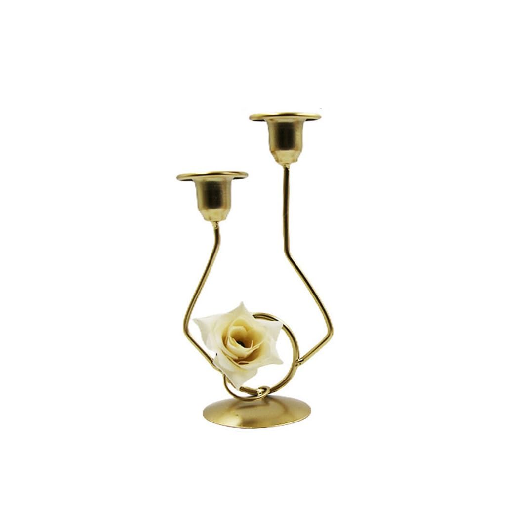 HTTGDGDH Iron Candlestick Flower Decoration Party Wedding Table Candlestick Ornament Props,