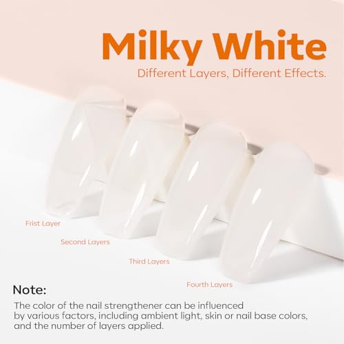 image for modelones Nail Strengthener, Milky White Nail Polish Nail Repair for D
