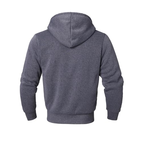 Image of TanBridge Sherpa Fleece Lined Hoodie Big and Tall Plaid Flannel Jacket Winter Coats for Men Zip Up Winter Warm Sweatshirts