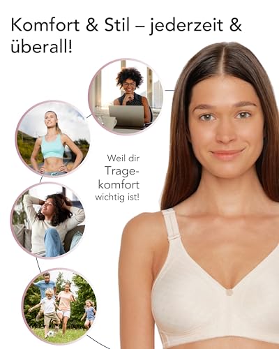 Susa Damen Standard BH, Blickdicht, Hautfarben (010), 85B – Ansicht 6