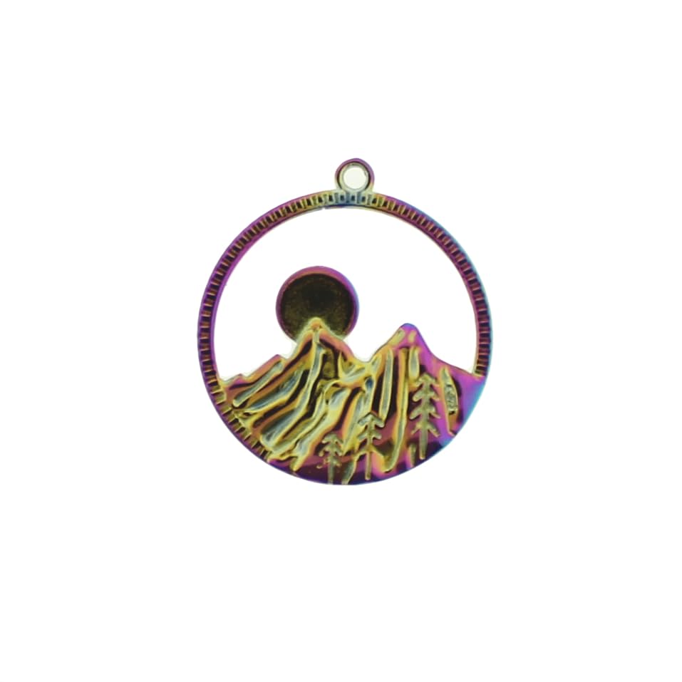 Bohemian FindingsMountain Rainbow Electroplated Stainless Steel Charm - SSP002