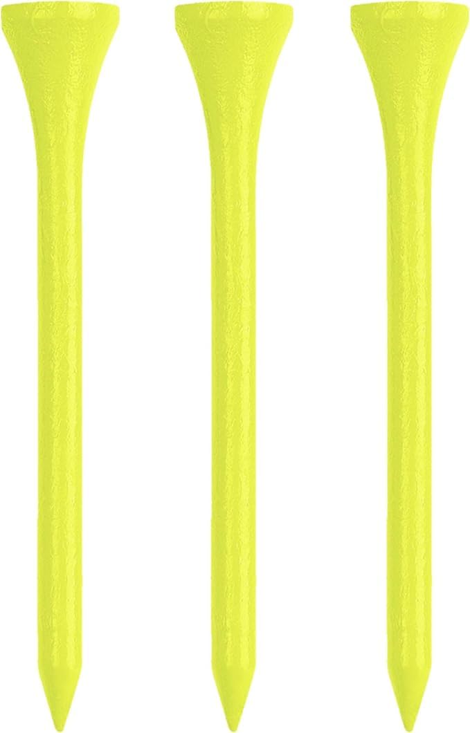 Izzo Wood Golf Tees, Neon Yellow, 1.75" (200 Tees)