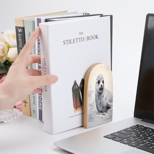 Sujetalibros de madera antideslizante para evitar la caída de libros pesados 7