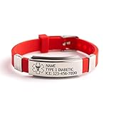 Personalized Medical alert bracelet, emergency ID awareness jewelry for women, men and kids, custom...