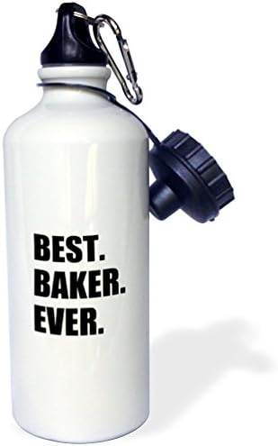3dRose Best Baker Ever - bold black text - hobby work and job pride gifts 21 oz Sports Water Bottle image 4