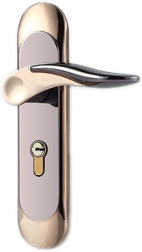 Door Knob Lever Wooden Door Lock Door Levers with Key Indoor Silent Door Handle for Kitchen Bedroom Bathroom Office Door Lock with Handle (Color : D Gold)