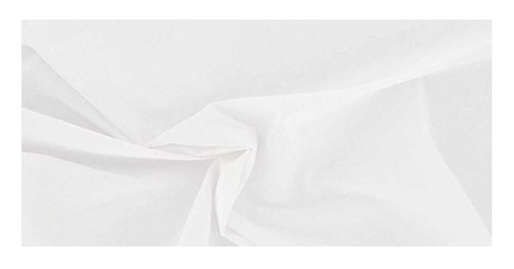 Dalston Mill Fabrics White Polycotton Fabric, 6M