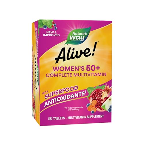 Nature's Way Alive! Women's 50+ Complete Multivitamins, Supports Healthy Heart,