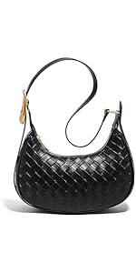 Woven Leather Crossbody Bag for Women,Versatile Shoulder Purse with Adjustable Strap Durable Desi...