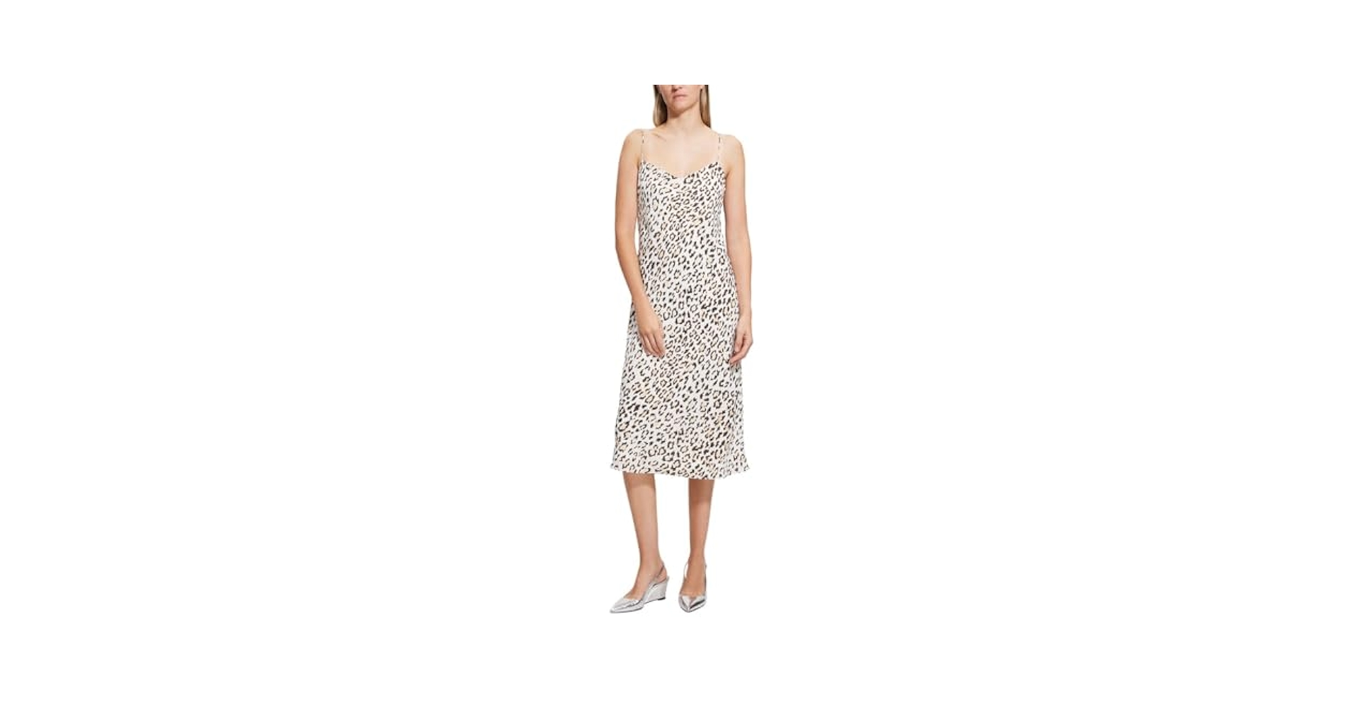 ワンピース THEORY Woman Dress Natural P0305603 104 Theory Women's Leopard Slip Dress, Natural at Amazon Women's