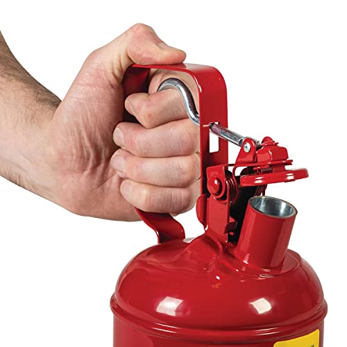 Justrite 10301 Type I Steel Flammables Safety Can, 4L Capacity, Red, 1 Gallon #TOP1