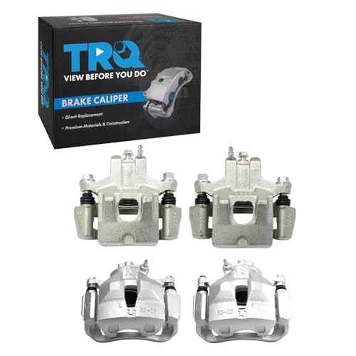 Image of TRQ Front and Rear Brake Caliper Set Zinc Coated Brackets Compatible with 2006-2007 Toyota Avalon 2005-2006 Camry 2004-2008 Solara