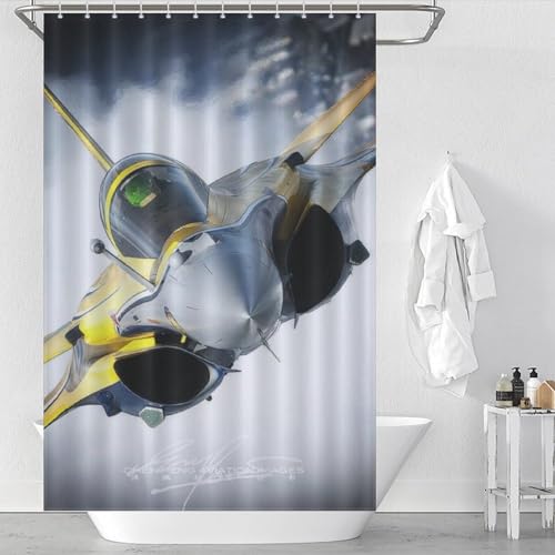 Rideau de douche imperméable lavable en machine à motif avion