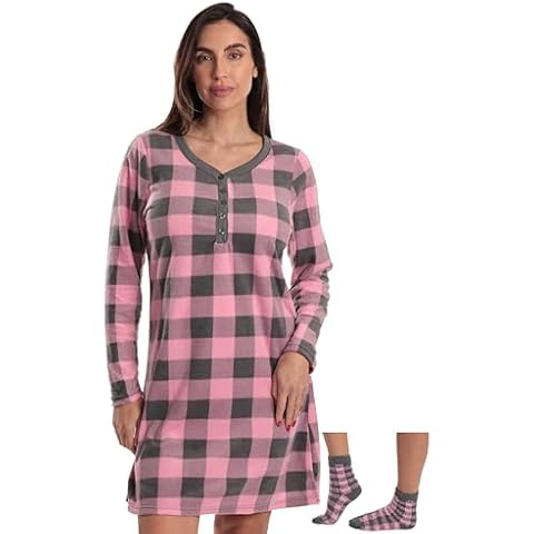 Just Love Henley Night Shirt with Socks Cover