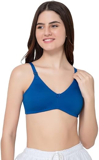 Intimacy Cotton Nursing Bra for Women Maternity Feeding Bra Front Opening Buckles Adjustable Straps Seamless Non-Wired No...