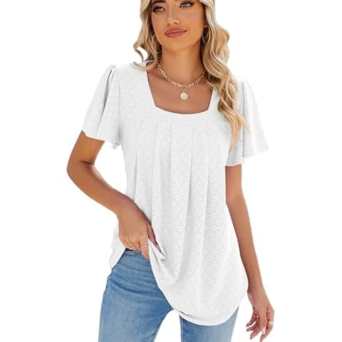 Famulily Ladies Summer Ruffle Sleeve Shirt Cover