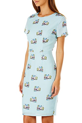 Robe fourreau Isla vintage de créateur en tissu premium vert