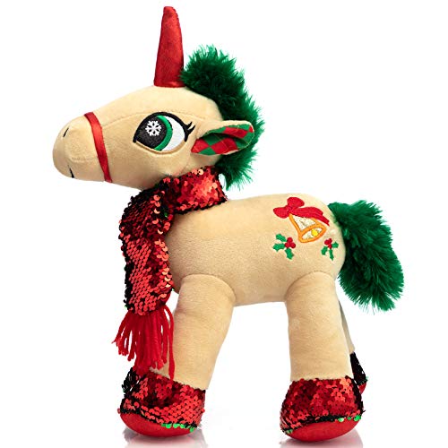 image for HollyHOME Unicorn Plush Stuffed Animal Christmas Horse Plush Toy Gift 