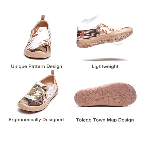 Image of UIN Women's Slip On Shoes Colorful Comfortable Lightweight Art Travel Sneakers Casual Floral Stylish Everyday Loafers