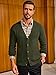Runcati Mens Cardigan Sweater Casual V Neck Cable Knitted Cardigans Button Down Winter Chunky Sweaters with Pockets Army Green