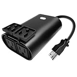 Z-Wave Outlet Plug, Outdoor Zwave Smart Plug, On/Off & Alway On Waterproof Dual Outlets, Z Wave Hub Required, Built-in Repeater, Works with SmartThings, Wink, Alexa, Google Assistant
