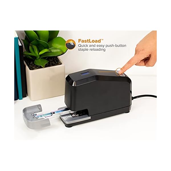 Bostitch Office Impulse Heavy Duty Electric Stapler Value Pack, 45 Sheet Capacity, Includes 5,000 Staples & Staple Remover, No-Jam, Faster Stapling, Black